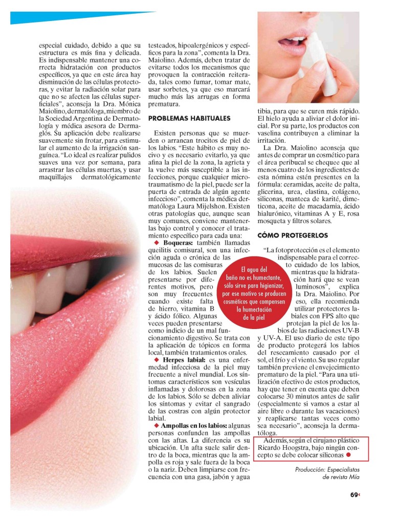 Cinco reglas para el relleno de labios